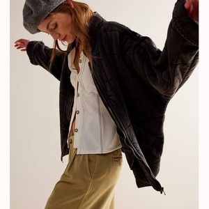 Free people black dolman quilted knit jacket